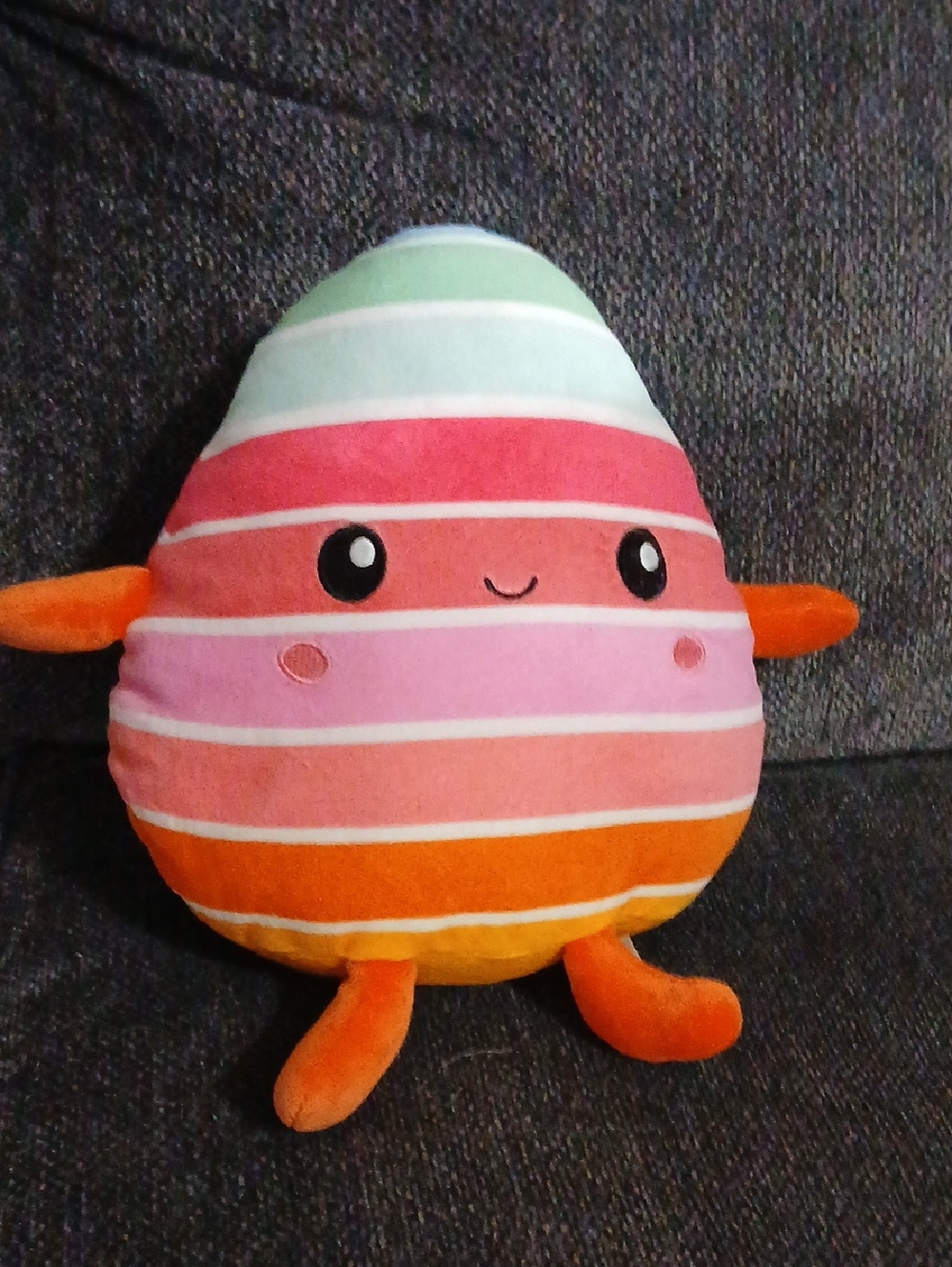 Plush Striped Rainbow Egg Toy - Multicolor Kids Plush
